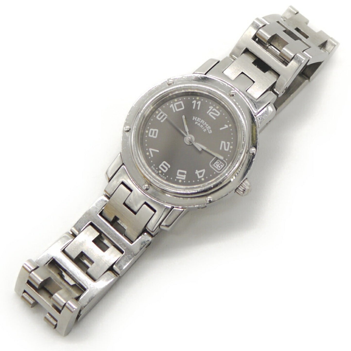 Hermes Clipper Watch Cl4.210 Quartz Gray Dial