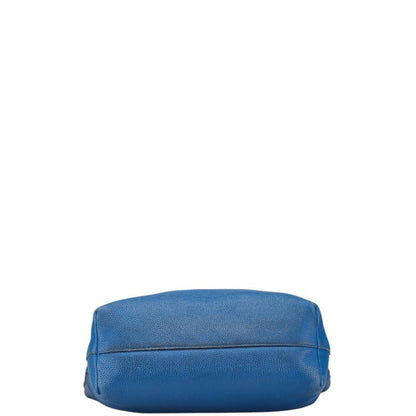 Prada 2-Way Handbag/Shoulder Bag In Blue Leather