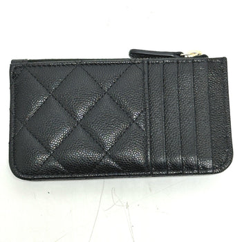 Chanel Ap2570 Coco Mark Matelasse Classic Zip Business Card Holder/Card Case Wallet/Coin Caviar Skin