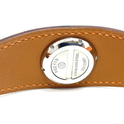 Hermes Fg2.110 Faubourg Manchette Quartz Watch With Stainless Steel/Leather Strap
