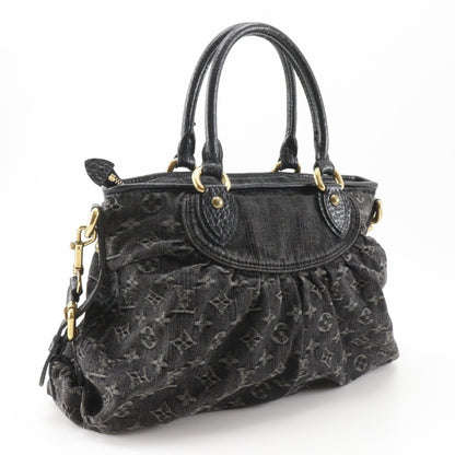 Louis Vuitton Neo Cavi Mm Handbag Shoulder M95351 Monogram Denim 2007 Black Sd3007 2Way A5