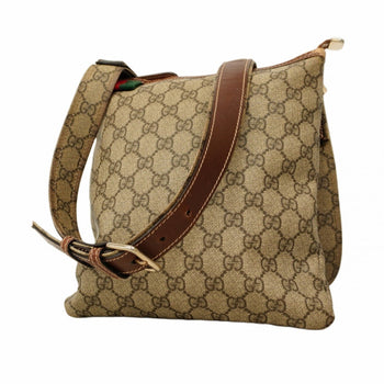 Gucci Gg Supreme Sherry Line Shoulder Bag 246413 Brown Champagne