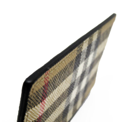Burberry Burberry Business Card Holder/Card Case Pass Leather Black X Beige