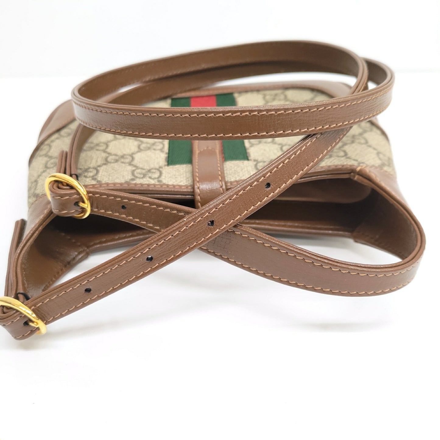 Gucci Gg Canvas Sherry Line Jackie 1961 Handbag (637092)