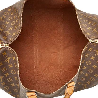 Louis Vuitton Monogram Keepall 55 Boston Bag/Travel Bag M41424 Brown Leather