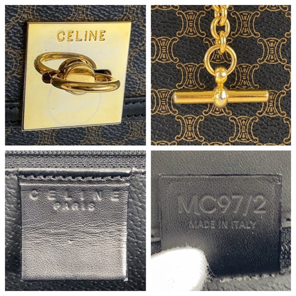 Celine Macadam Brown Gold Hardware Mc97 2 Handbag