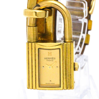 HERMES Kelly Watch Gold Plated Leather Quartz