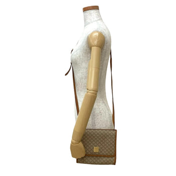 Celine Macadam Blason Pattern Logo Hardware Reversible Leather Shoulder Bag Beige Brown 35774