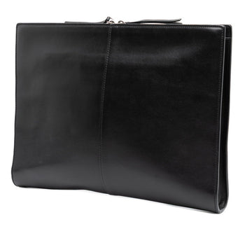Balenciaga Logo Clutch Bag/Second Bag In Black Leather