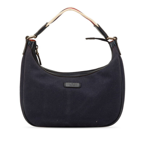 Gucci Sherry Line Handbag 263757 Navy Canvas Leather