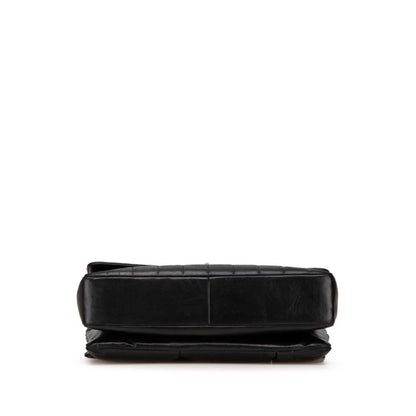 Chanel 2.55 Chocobar Chain Shoulder Bag In Black Lambskin