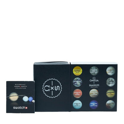 Omega X Swatch Speedmaster Moonswatch Mission To Pluto Watch So33M101 Quartz Movement White Dial