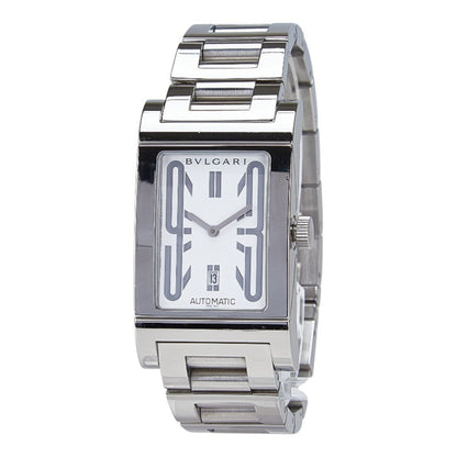 Bvlgari Rettangolo Watch Rt45S Automatic White Dial Stainless Steel