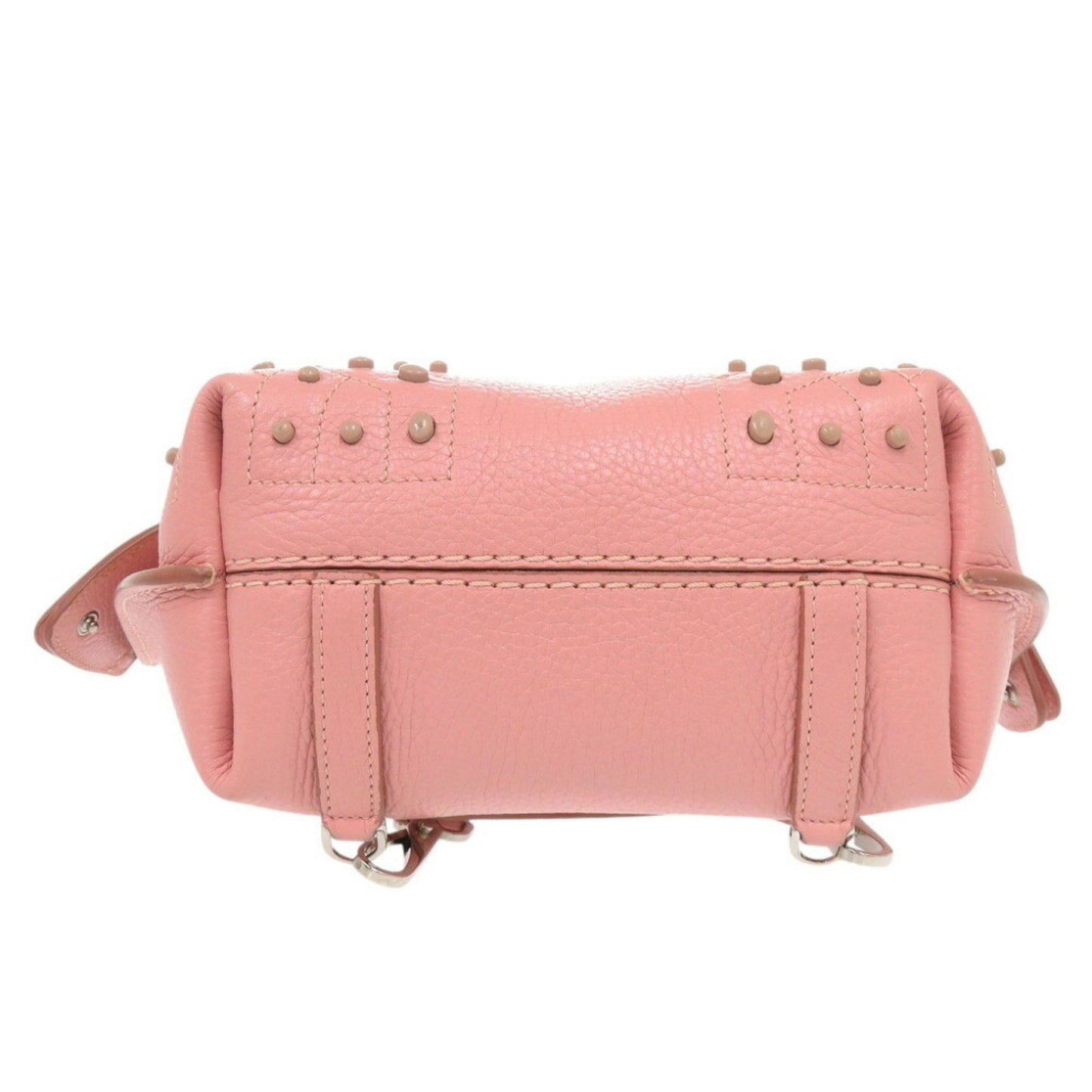 Tod'S Wave Line Backpack Leather Pink Rucksack Shoulder Handbag 0555Tod'S