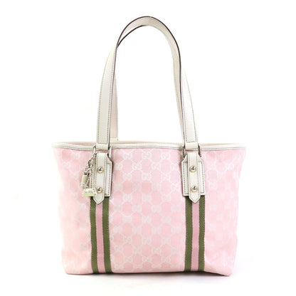 Gucci Shoulder Bag Tote Gg Canvas Leather Pink Off-White Khaki Gold
