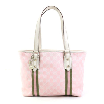Gucci Shoulder Bag Tote Gg Canvas Leather Pink Off-White Khaki Gold