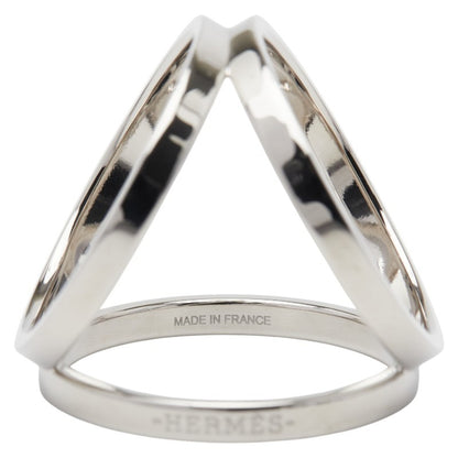 Hermes Trio Scarf Muffler Ring Silver Metal