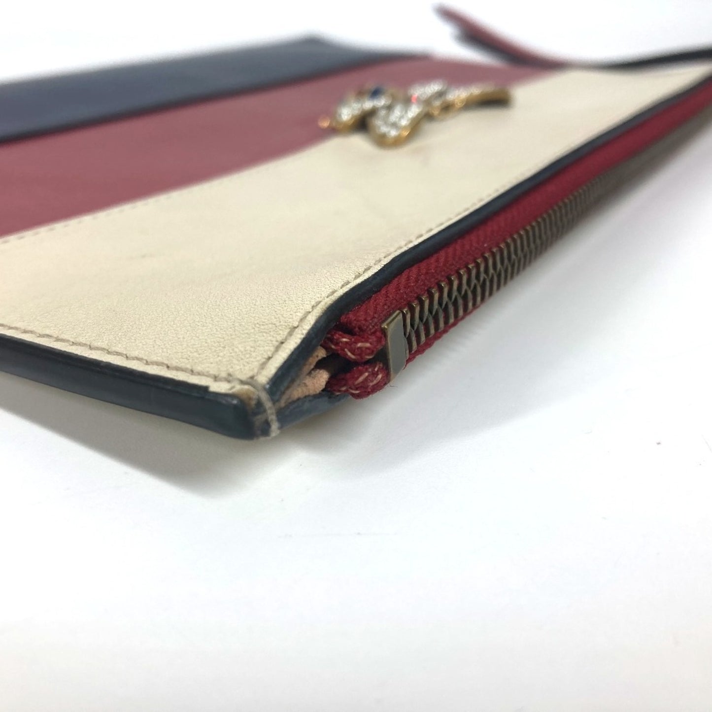 Gucci 476077 Bee Border Pearl And Rhinestone Clutch Bag