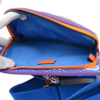 Gucci Gg Nylon Waist Bag Body Rubber Purple Blue 752102 Bp