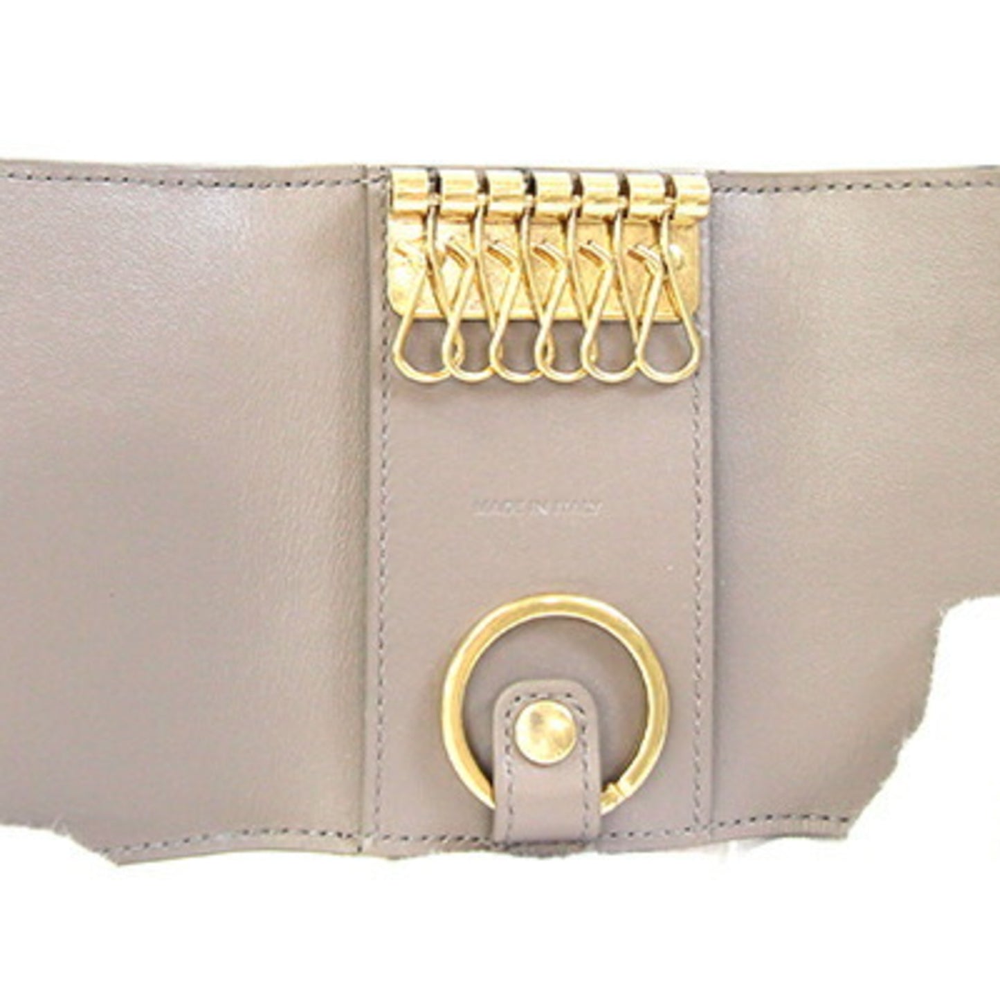 Celine Essential 6-Key Case 10J353Bru Greige Leather
