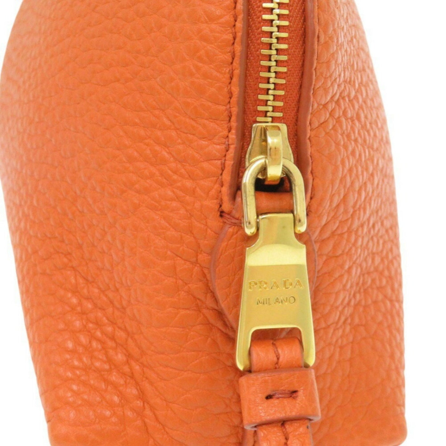 Prada Leather Orange Pouch 0778Prada