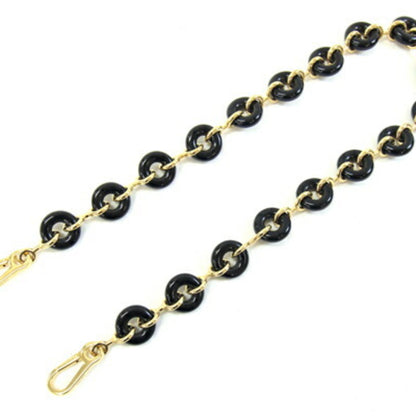 Loewe Donut Chain Shoulder Strap C564T03X02 Black Gold Acetate Metal Replacement Bag