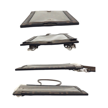 Fendi Zucca Pattern Brown Leather With Silver Hardware