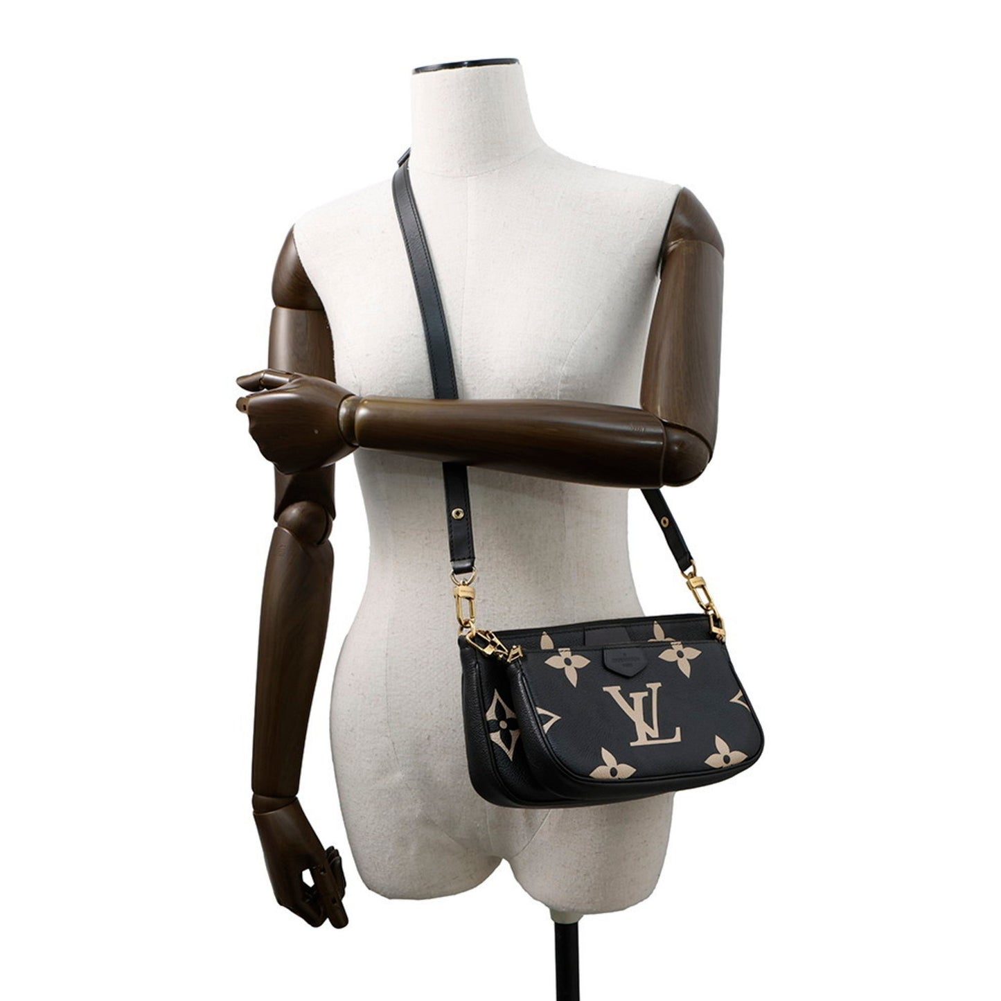 Louis Vuitton Two-Tone Monogram Empreinte Multi Pochette Accessoires Shoulder Bag M45777 Black