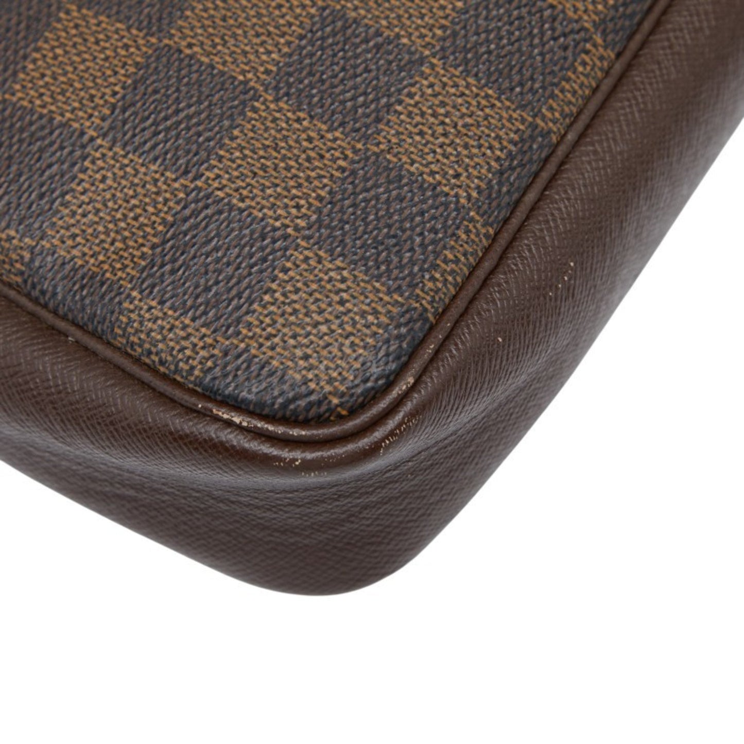 Louis Vuitton Damier Truss Makeup Accessory Pouch Shoulder Bag N51982 Brown Leather