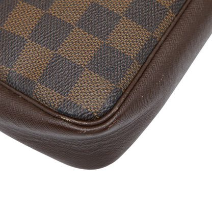 Louis Vuitton Damier Truss Makeup Accessory Pouch Shoulder Bag N51982 Brown Leather