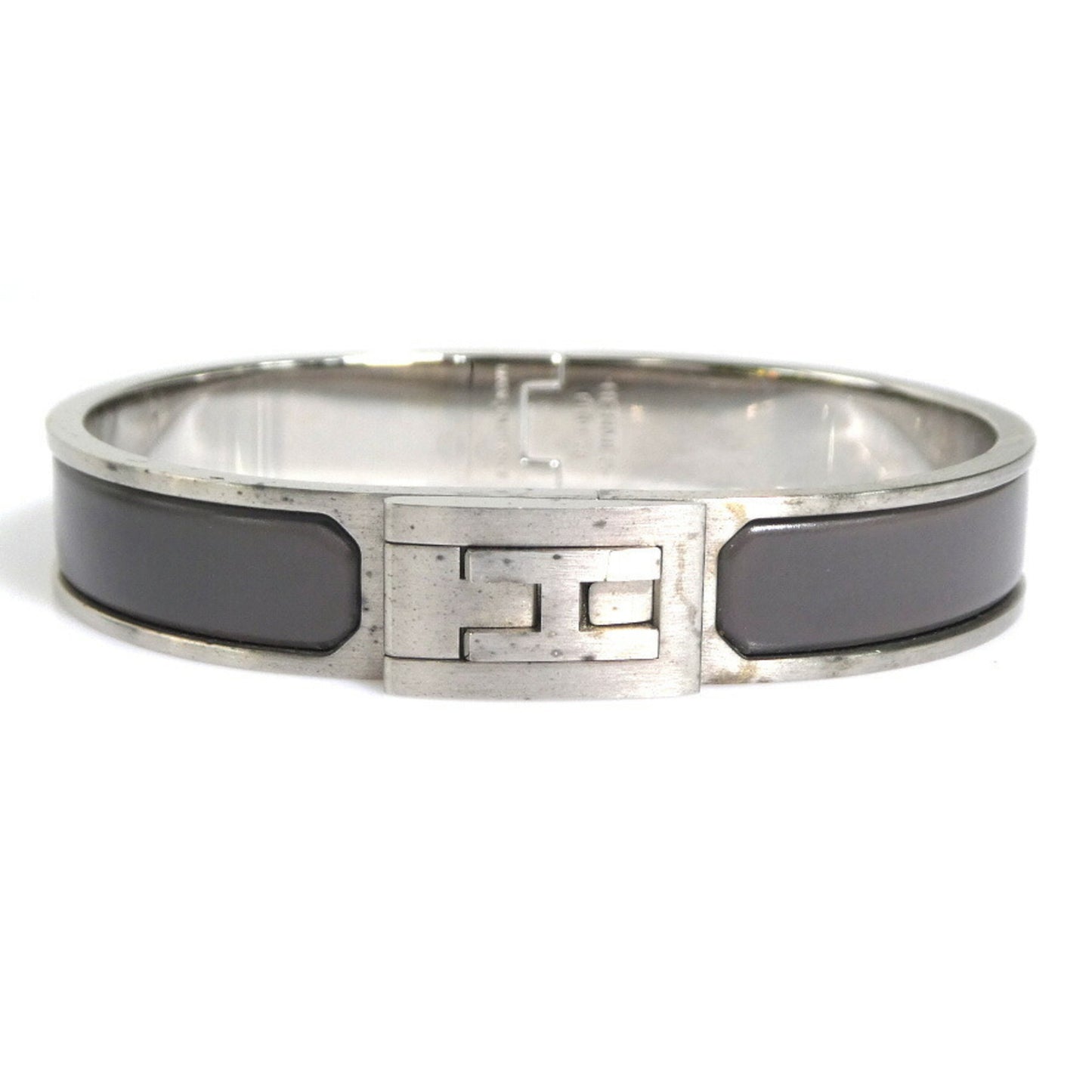 Hermes Hermes Bangle Bracelet Metal Matte Silver Grey