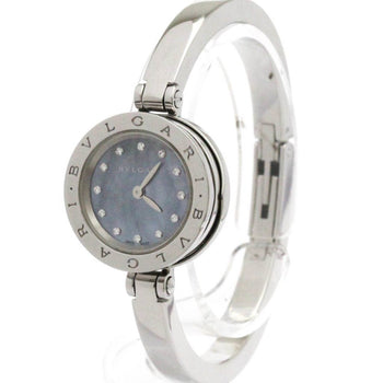 Bvlgari B-Zero1 Diamond Blue Mop Dial Steel Quartz Watch Bz23S Polished
