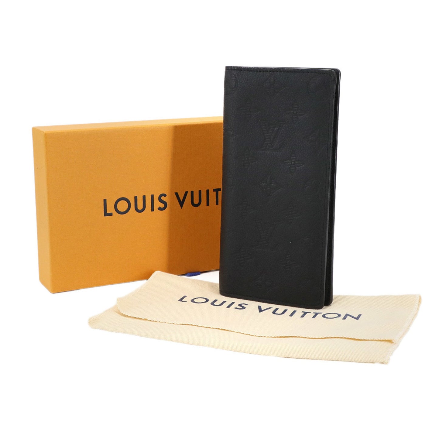 Louis Vuitton Monogram Shadow Portefeuille Brazza Bifold Long Wallet In Black Leather (M62900)