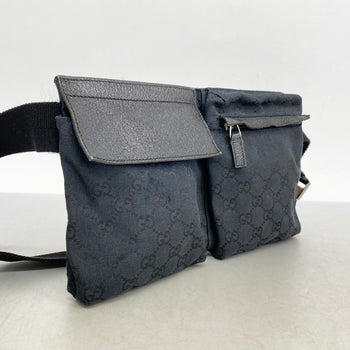 Gucci Waist Bag Gg Canvas 28566 Black
