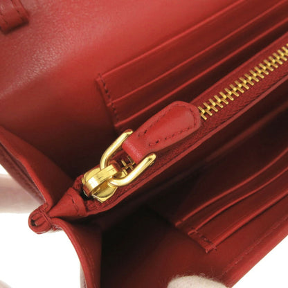 Like New Prada 1M1437 Nylon And Leather Red Shoulder Wallet