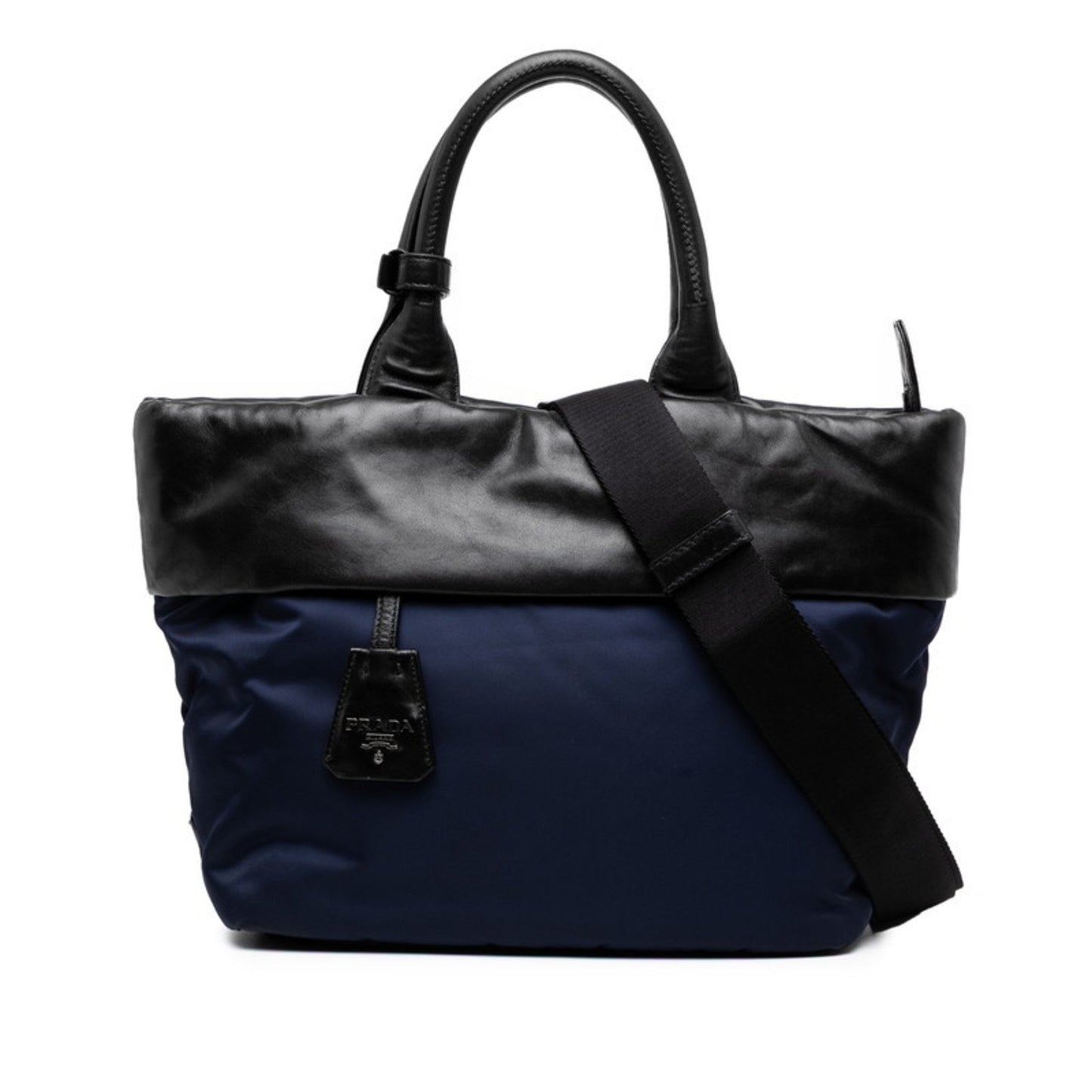 Prada 2-Way Shoulder Bag/Handbag 1Bg959 Navy/Black Nylon/Leather