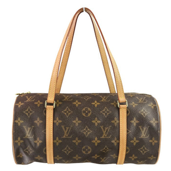 Louis Vuitton Monogram Papillon 30 Cylindrical Handbag M51385 Maroon Brown