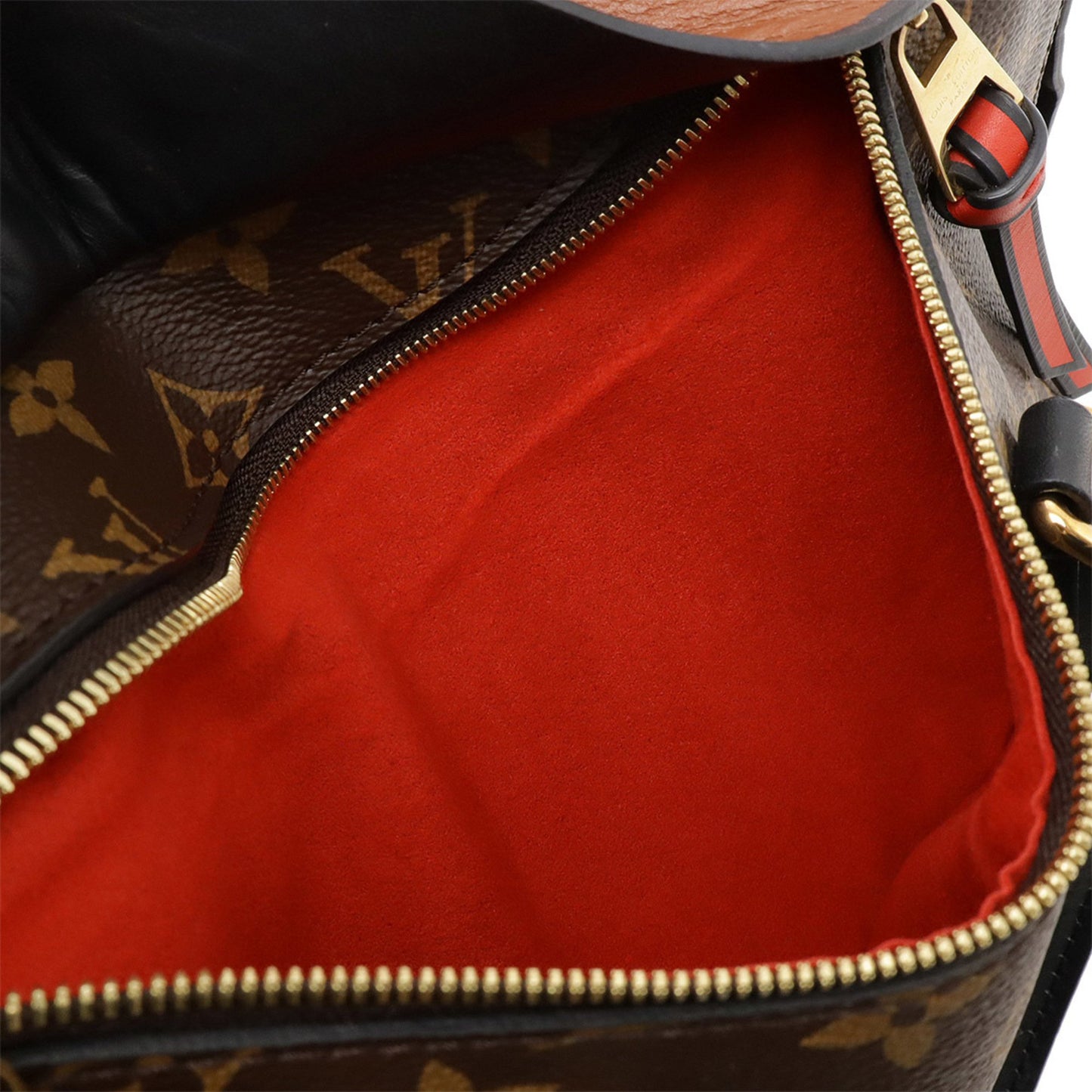 Louis Vuitton Monogram Tuileries Tote Handbag/Shoulder Bag Leather Caramel Black Red M41456