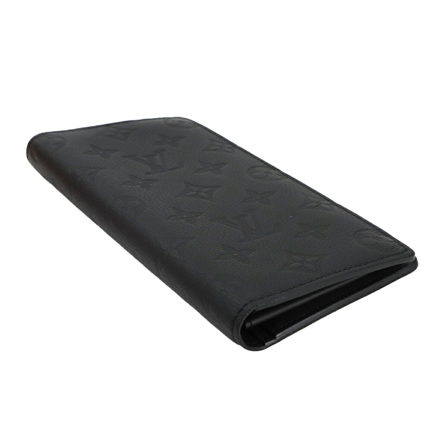 Louis Vuitton Monogram Shadow Portefeuille Brazza Bifold Long Wallet In Black Leather (M62900)