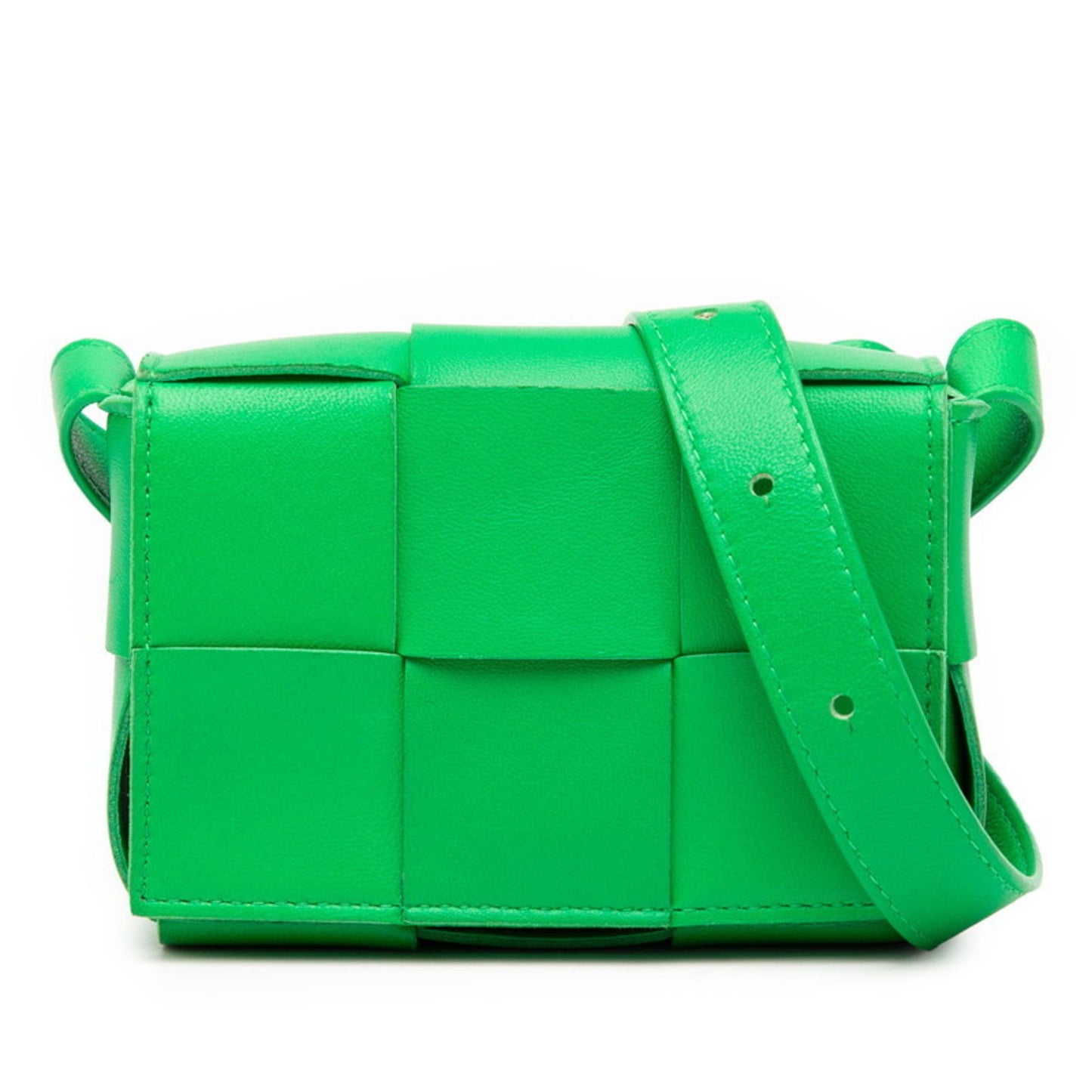 Bottega Veneta Maxi Intrecciato Cassette Shoulder Bag In Green Leather