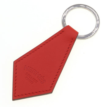 Herms Key Ring Porte Cles Tab Capucines Swift Leather Keychain Bag Charm Red
