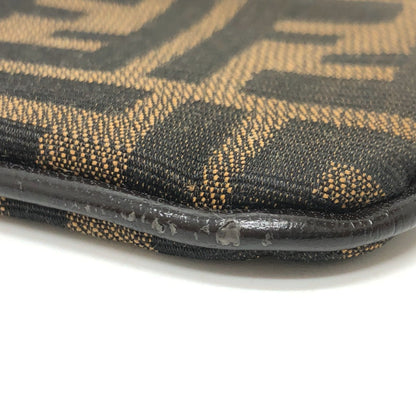 Fendi Zucca Coin Purse Brown Silverhardware