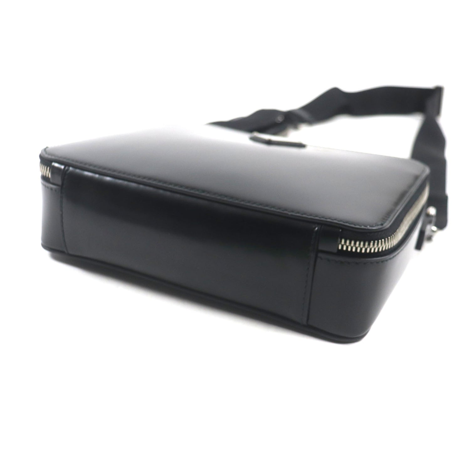 Prada 2Vh069 Brick Triangle Logo 2-Way Brushed Leather Shoulder Bag With Pouch