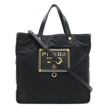 Prada Prada Tote Bag Shoulder Nylon Leather Nero Black Bn1473