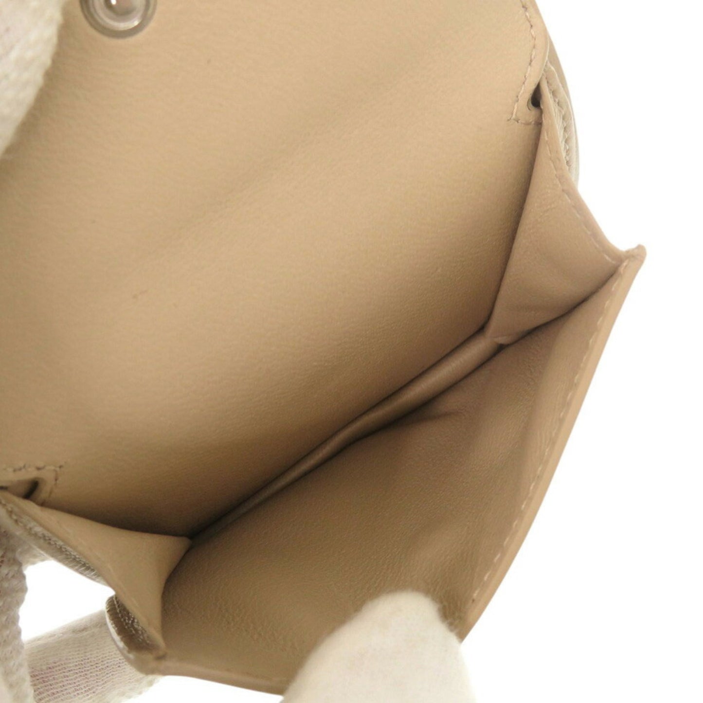 Like New Balenciaga Leather Beige Compact Bi-Fold Wallet 1018Balenciaga