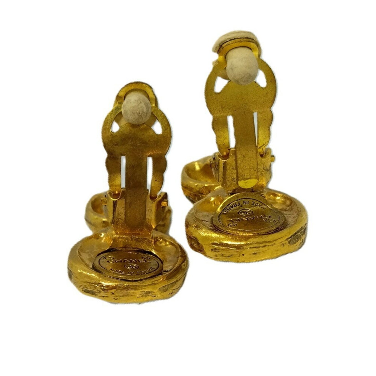 Chanel Earrings Gold Crystal Round Clip-On Gp It68Klo0Vcwk