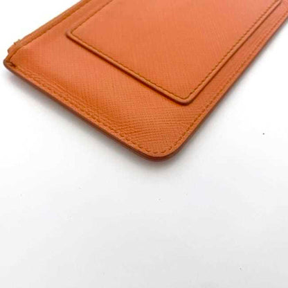 Salvatore Ferragamo Coin Case Ec-23091 Orange Gancini Leather Gj-22B956