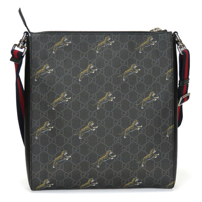 Gucci Shoulder Bag 474137 Gg Supreme Canvas Black Grey Tiger