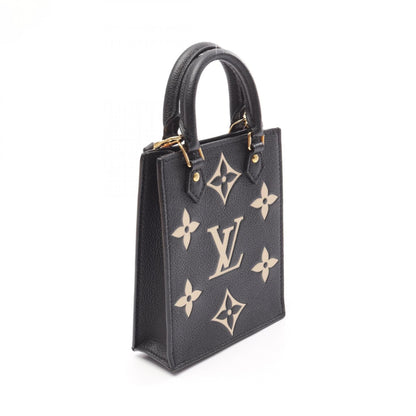 Louis Vuitton Petite Sac Plat Two-Tone Leather Handbag Monogram Empreinte