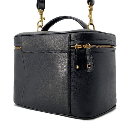 Chanel Vanity Bag Coco Mark Caviar Skin A06238 Chanel Hand 2Way Shoulder Black